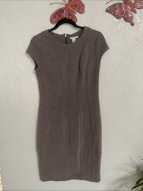 H&M Gray Cap-Sleeve Sheath Dress